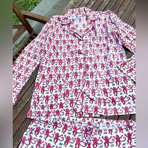 Roberta Roller Rabbit Womens Large Monkey Pajama Set  worn once
